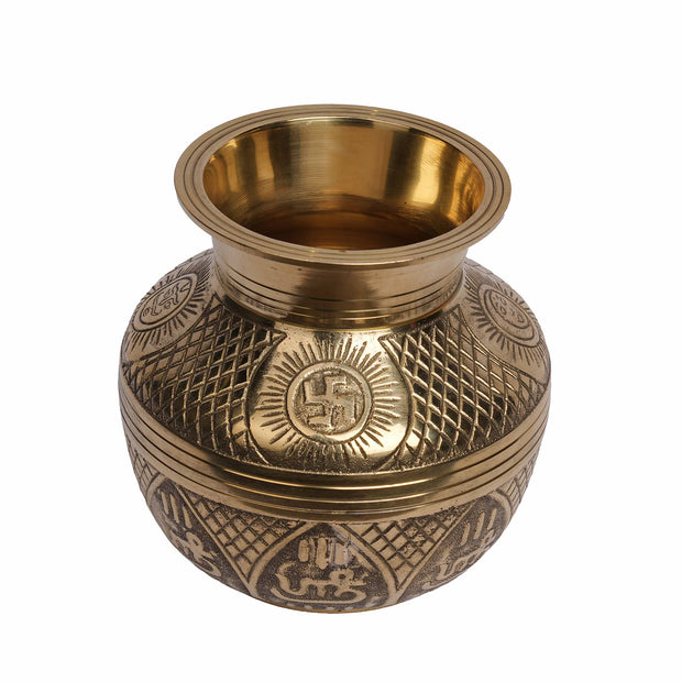 Handcrafted Engraved Sacred Brass Kalash