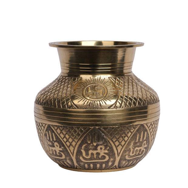 Handcrafted Engraved Sacred Brass Kalash