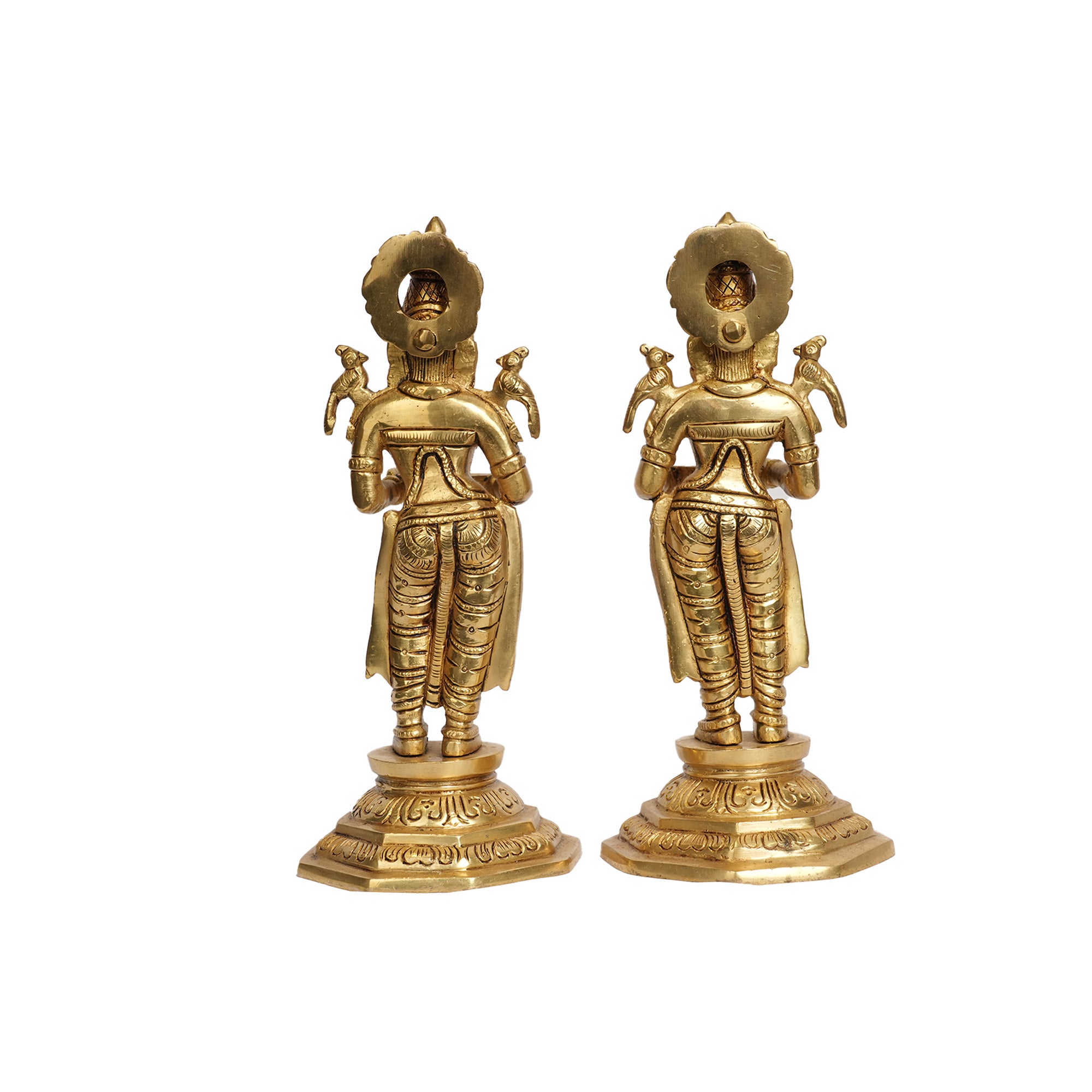 Pair of Handcrafted Brass Deepalakshmi Oil Lamp Statues