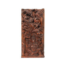 18 Inches Wooden Ganesha Wall Panel