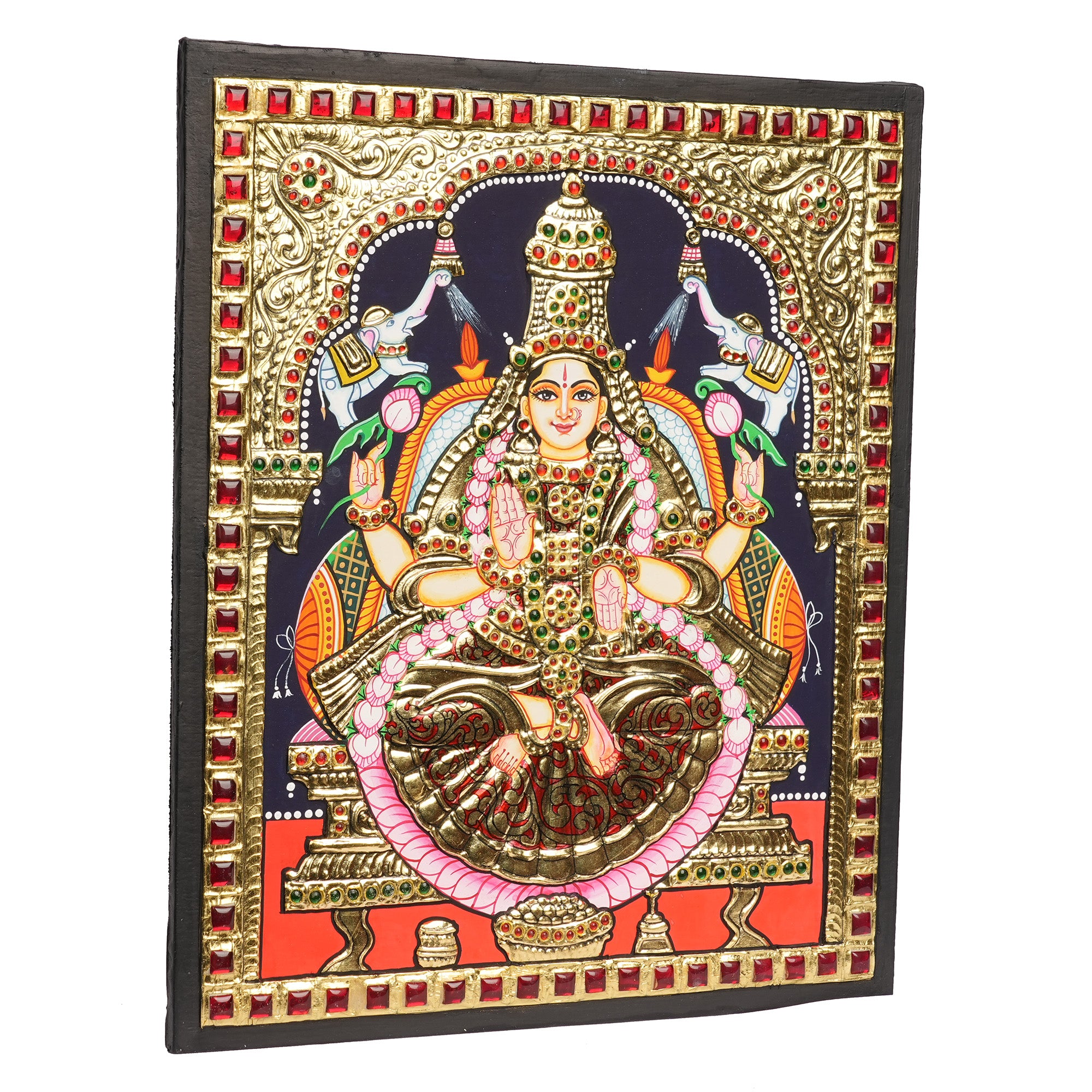 Traditional Gajalakshmi Gold Foil Tanjore Art