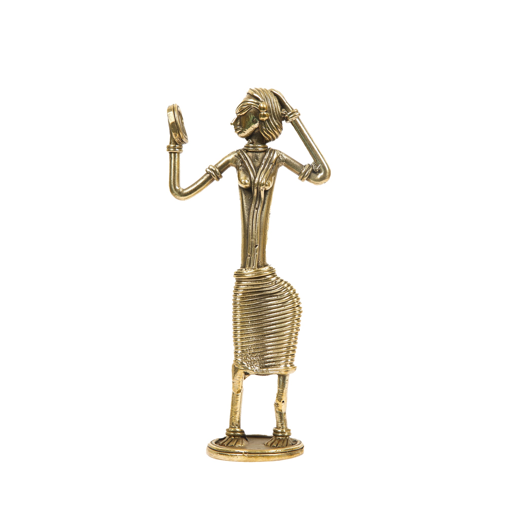 Bastar Dokra Brass Tribal Lady Showpiece for Home Decor