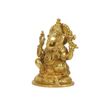 Brass 8in Ganesh sitting on base
