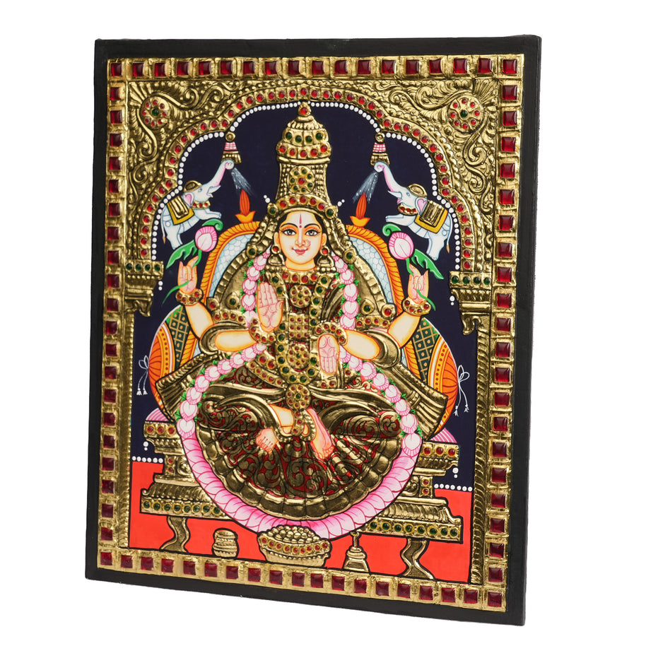 Traditional Gajalakshmi Gold Foil Tanjore Art