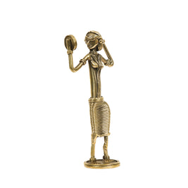 Bastar Dokra Brass Tribal Lady Showpiece for Home Decor