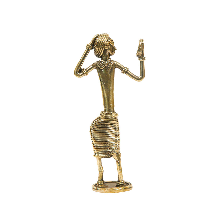 Bastar Dokra Brass Tribal Lady Showpiece for Home Decor