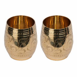 Brass Glass Barrel Pair – 3.5