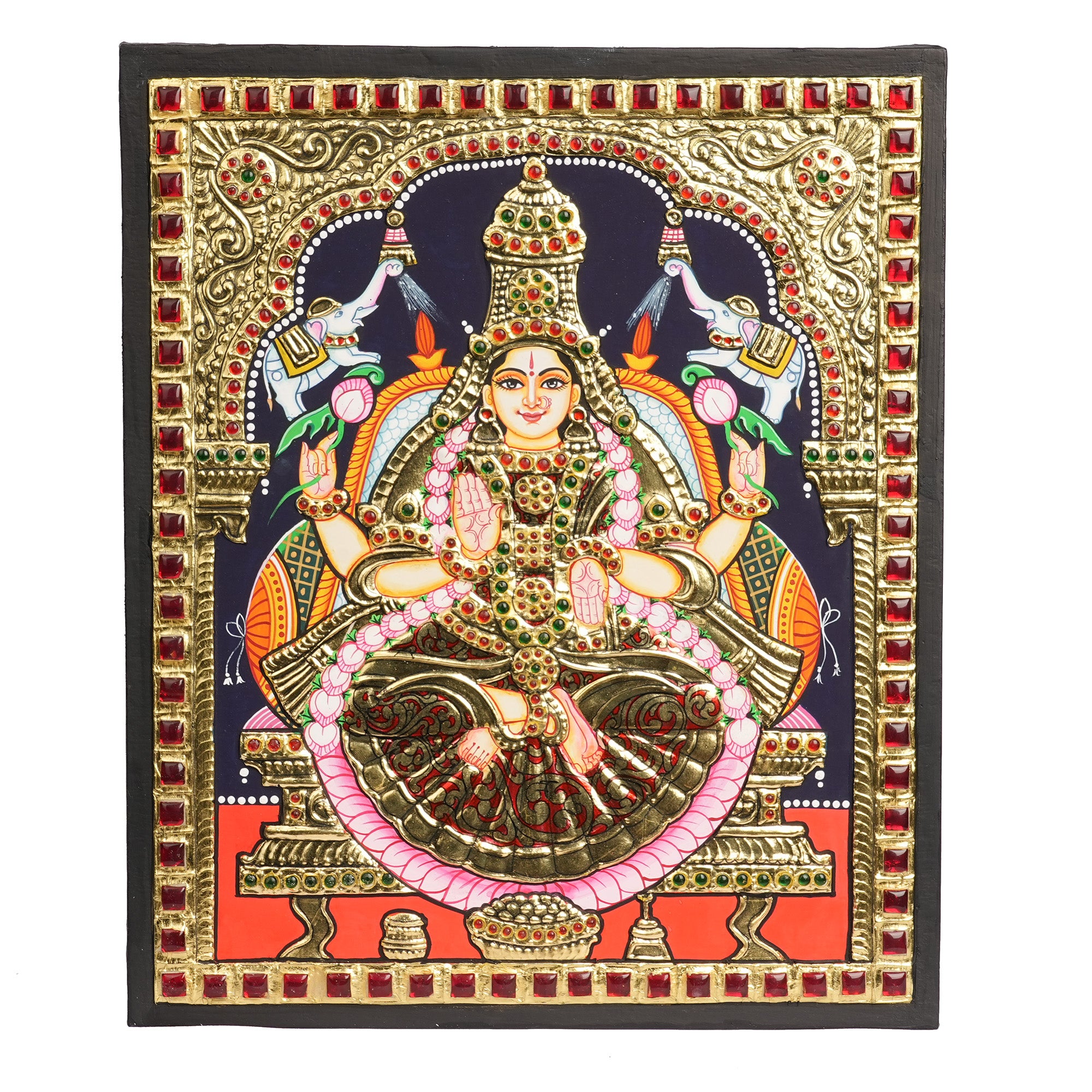Traditional Gajalakshmi Gold Foil Tanjore Art