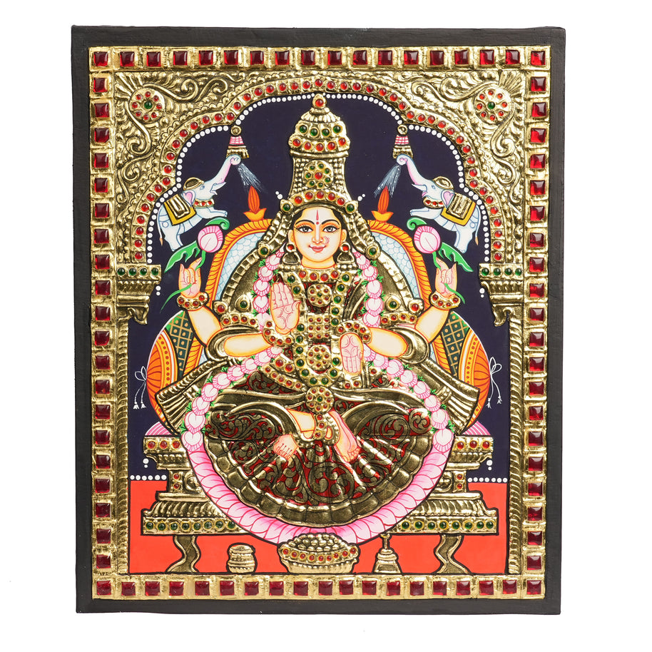 Traditional Gajalakshmi Gold Foil Tanjore Art