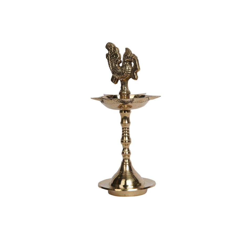 Brass Peacock Diya – Traditional