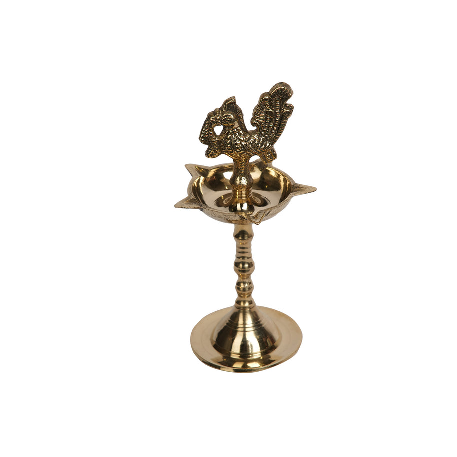 Brass Peacock Diya – Traditional