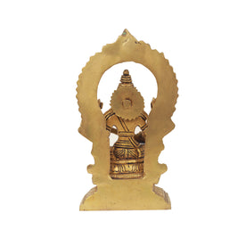 Brass Saraswathi Sitting With Peeta Prabhavali