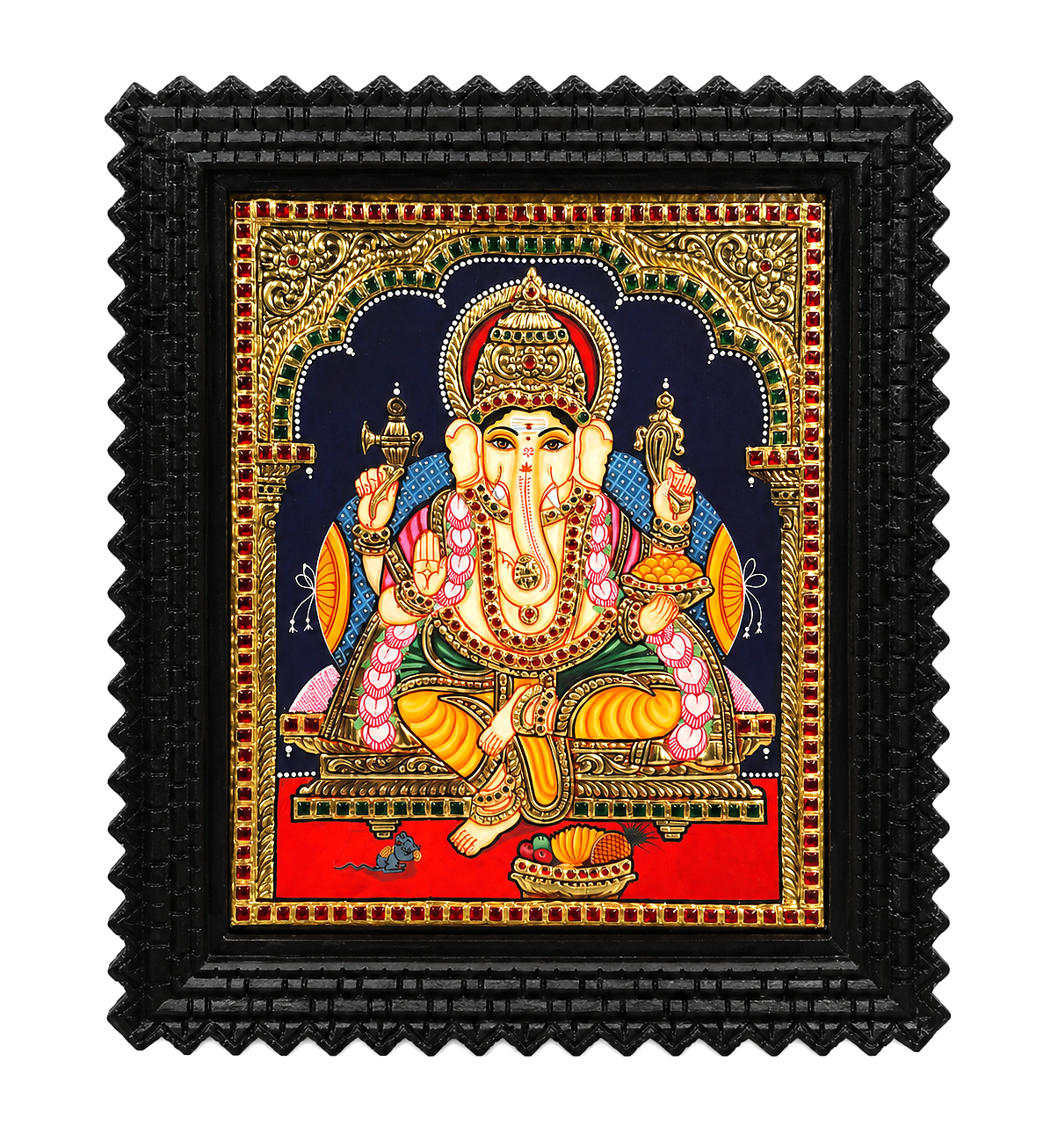 Handcrafted Tanjore Ganesha Painting | Traditional Lord Ganesha  – 10 × 12 Inch