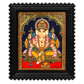 Handcrafted Tanjore Ganesha Painting | Traditional Lord Ganesha  – 10 × 12 Inch