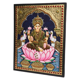 Traditional  Gaja Lakshmi Tanjore Painting | Premium 22K Gold Foil Artwork