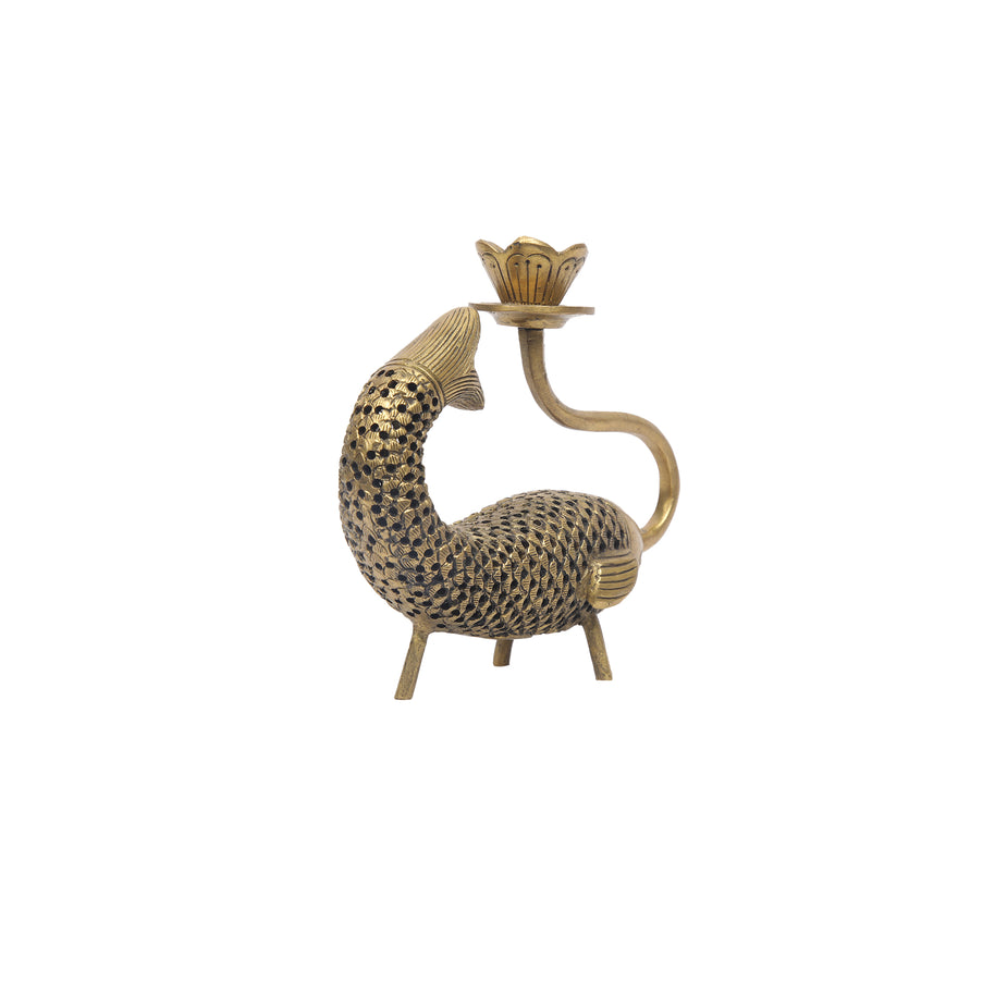 Brass Fish Candle Stand Jali