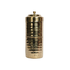 Brass Hammered South Indian Coffee Filter – Traditional Drip Coffee Maker
