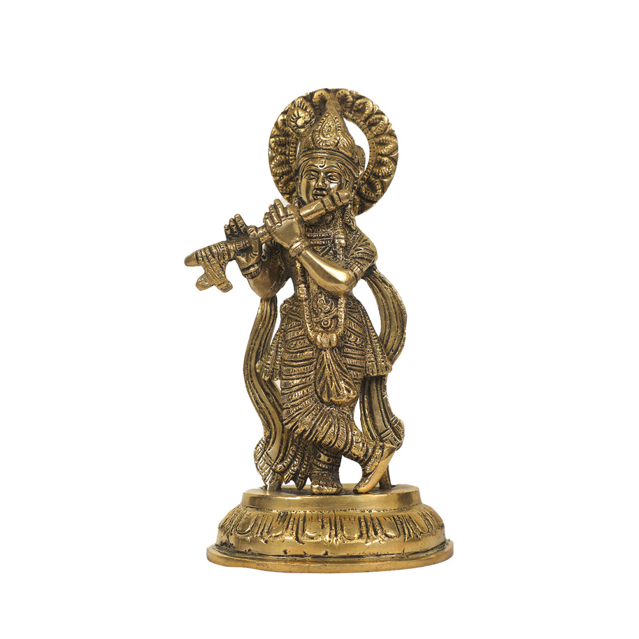 Brass Krishna Standing Idol