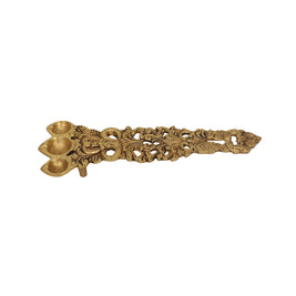 Antique Brass Trimukh Kapoor Aarti Spoon for Pooja