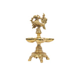 Brass Bird 5 Diya With Stand