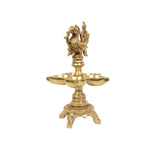 Brass Bird 5 Diya With Stand