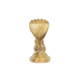 Brass Nandi Shivling with Five Headed Cobra