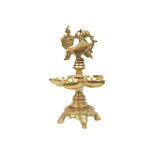 Brass Bird 5 Diya With Stand