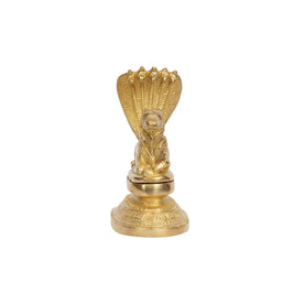 Brass Nandi Shivling with Five Headed Cobra