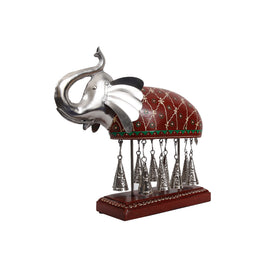 handcrafted Wooden Iron Bell Elephant