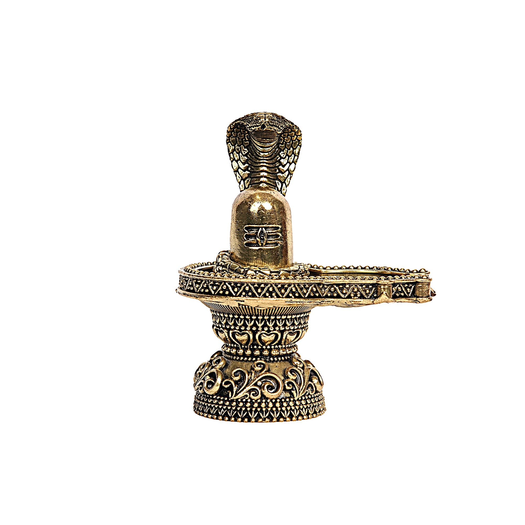 Handcrafted Brass Shivling with Sheshnag