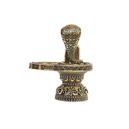 Handcrafted Brass Shivling with Sheshnag