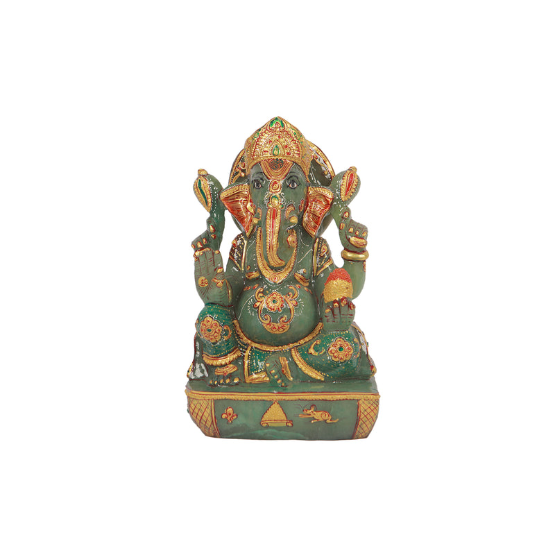 Sps 10in Jade Stone Ganesha