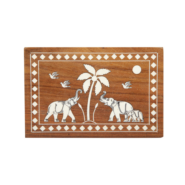 INLAY WORK ON WOODEN BOX