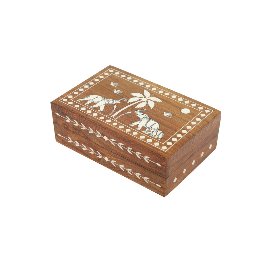 INLAY WORK ON WOODEN BOX