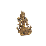 Brass Tara Devi sitting on Base