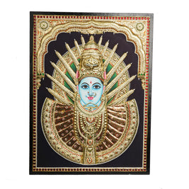 Yellamma Devi Tanjore Painting 24x18 Inches | Handmade 22K Gold Foil Wall Art