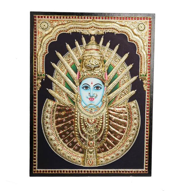 Yellamma Devi Tanjore Painting 24x18 Inches | Handmade 22K Gold Foil Wall Art