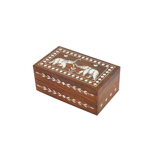 INLAY WORK ON WOODEN BOX