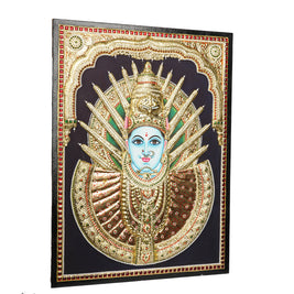 Yellamma Devi Tanjore Painting 24x18 Inches | Handmade 22K Gold Foil Wall Art