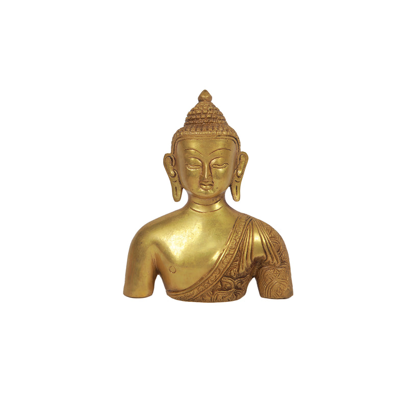 Brass  7.5in  Buddha Bust