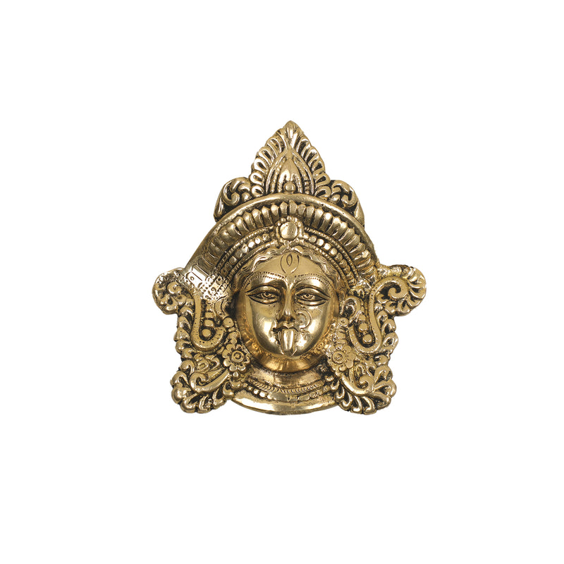 BRASS 6IN WALL HANING DURGA FACE