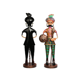 AO Iron Printed Chowkidar Pair Showpiece