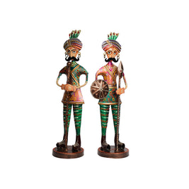 AO Iron Printed Chowkidar Pair Showpiece