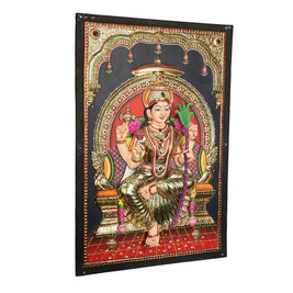 Super Embossed Lalitha Devi Tanjore Painting with 22K Gold Foil – Traditional Handmade Hindu Wall Art 3D