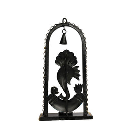 Handcrafted Iron Elephant Tea Light Holder with Bell