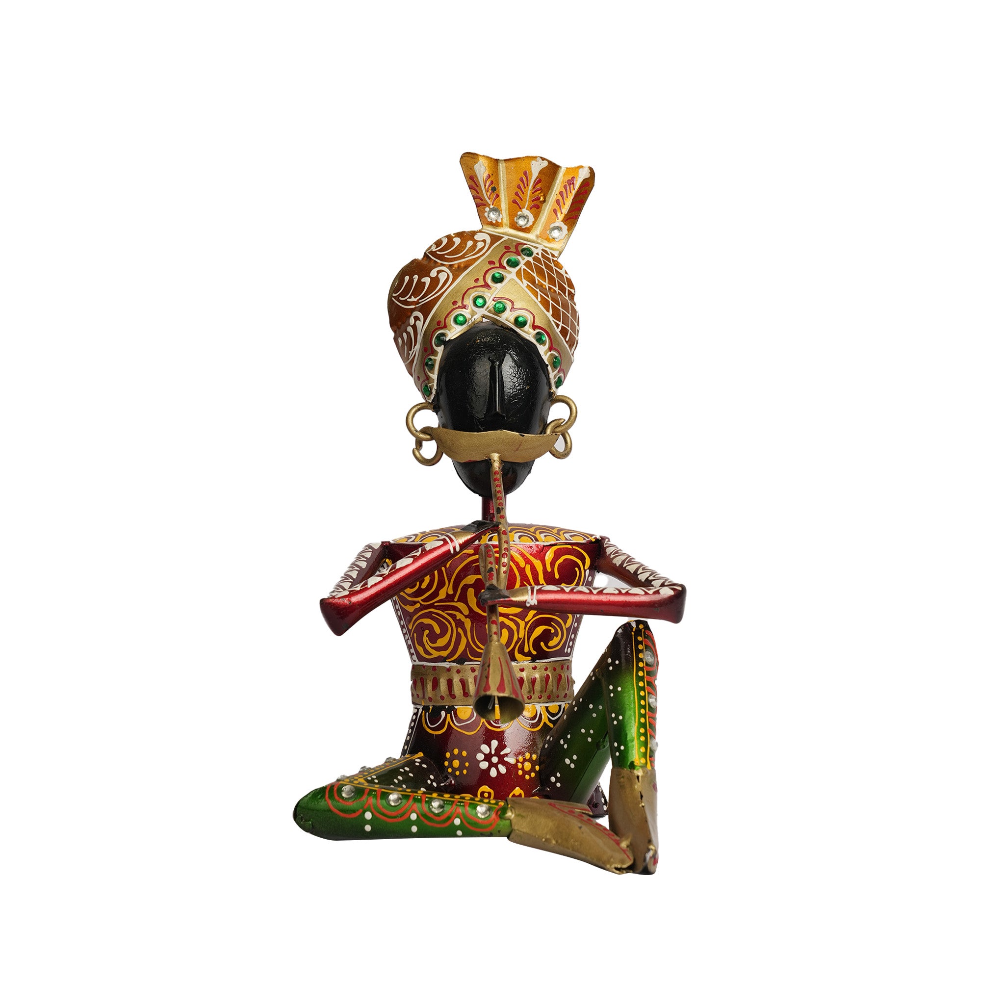 AO Iron Printed Babla Musician Sitting Showpiece – Handmade Decorative Metal Art