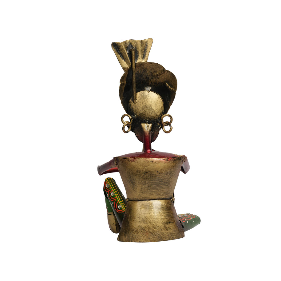 AO Iron Printed Babla Musician Sitting Showpiece – Handmade Decorative Metal Art
