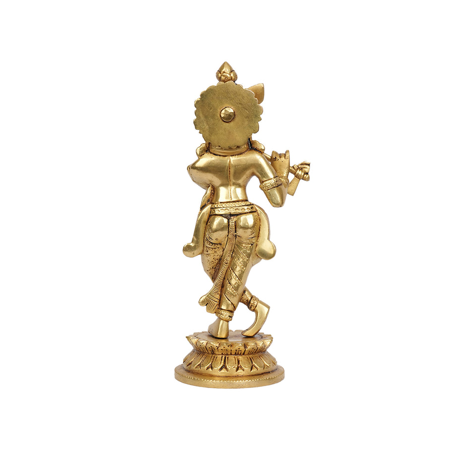 Premium Brass Krishna Murti for Home Temple, Pooja And Spiritual Decor