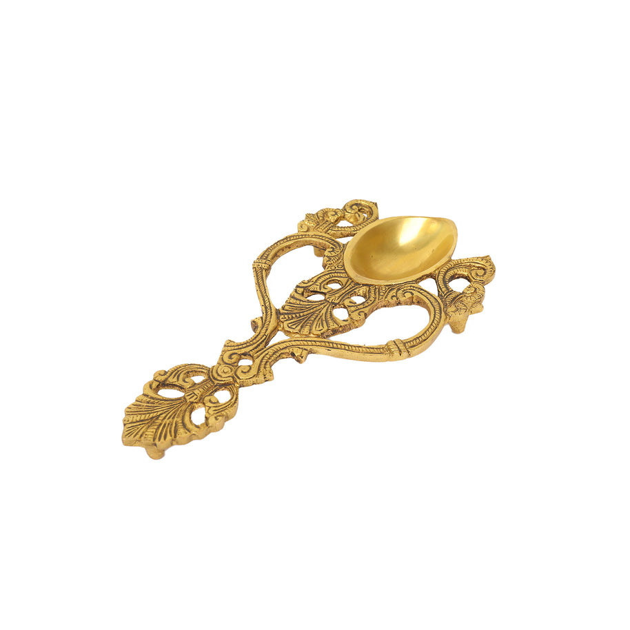 Handcrafted Brass Pooja Spoon for Traditional Rituals and Ceremonies