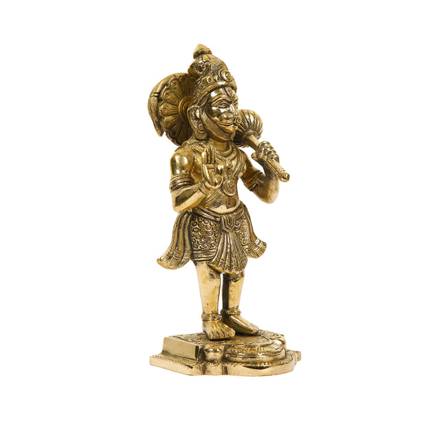 Brass Hanuman Idol |Pooja And Home Decor – 8.5" Height